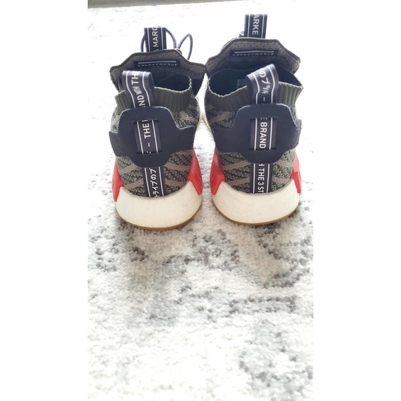 Adidas NMD TS1 Primeknit Shoes Night Cargo Base Green Black Sneakers Men's Sz 10 - Picture 7 of 11